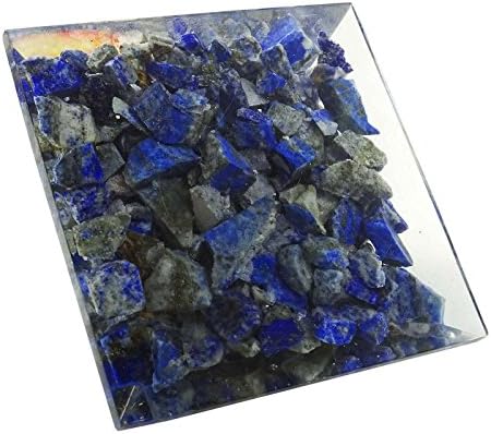 Harmonize Lapis Lazuli Cura de Cristal Pirâmide com Chakra de cobre Símbolo EMF Proteção Meditaton Yoga Gerador de energia