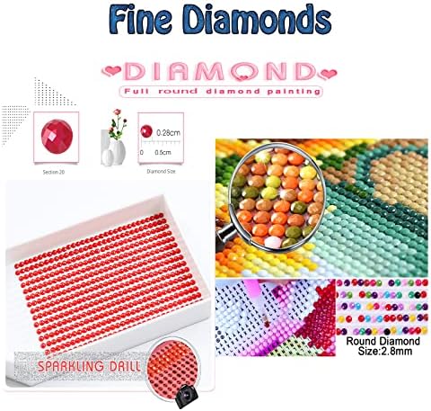 Kits de pintura de diamante para adultos, Blue Car Diamond Art Kids Iniciante Diy 5D Paint by Numbers, Exercício grande Diamante