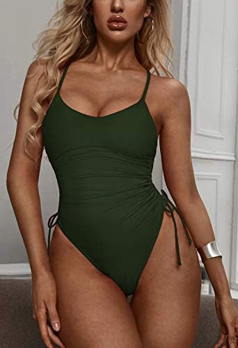 Viottiset Feminino Rothed High Cut One Piece Swimsuit Tummy Control Bathing Suit Monokini