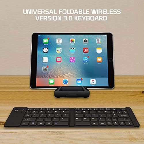 Funciona da Celllet Ultra Slim Folding Wireless Bluetooth Teclado compatível com o Blu 8 com Holdrestand Recarregável