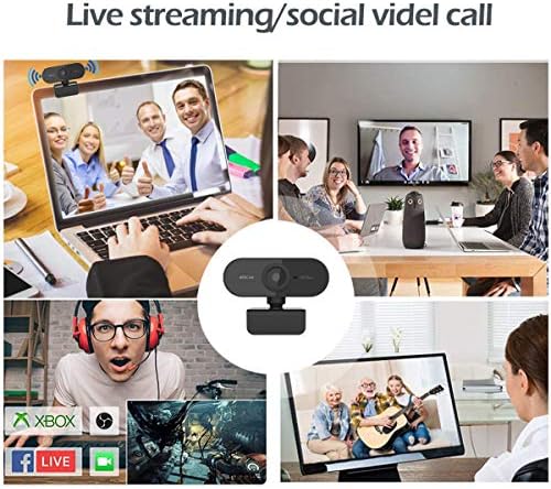 Gailang webcam com microfone, câmera de computador USB 2.0 HD 1080p, 110 graus de ângulo para laptop, desktop, conferência,