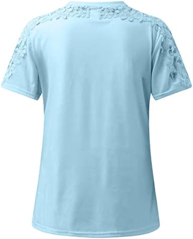 Camisas ocidentais para mulheres 2023 Solid Hollow Shirve Sleeve T camisetas O-pescoço O-PULLOVER LACE TUNICA TUNICA CAMANHAS