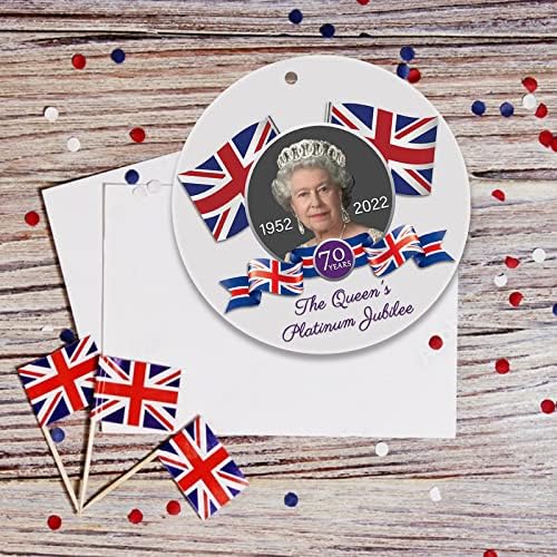 Elizabeth II Queens Platinum Jubileu Louvenirs Ornament Ceramic, com sua Majestade, a rainha, 70 anos gloriosos anos britânicos