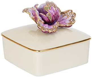 Jay Strongwater Bailey Tulip Porcelain Box - Flora