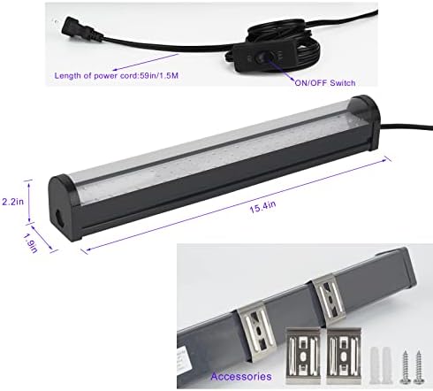 Barra de luz preta LED UV, atualizada 25W 72 LEDS lascas pretas com interruptor, plugue e cabo de 59 pol, luzes pretas