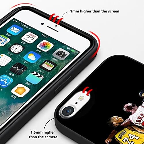 WRLGZ Compatível com o caso do iPhone 7/8/SE, capa de telefone da superestrela da lenda do basquete para fãs de basquete
