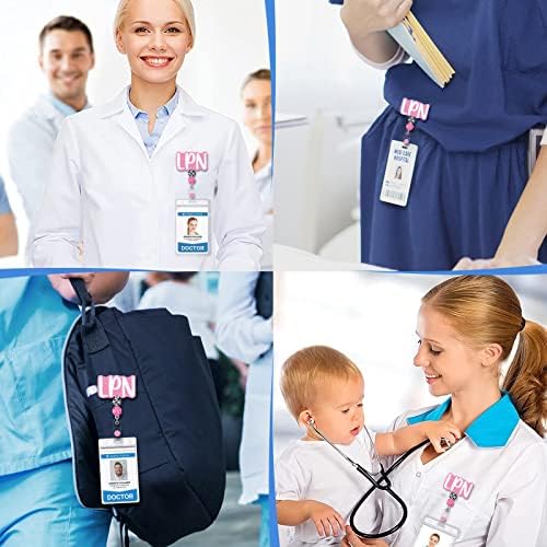 Plifal LPN Badge Reel Titular retrátil com clipe de identificação para enfermagem Nome de enfermagem Tag Cart