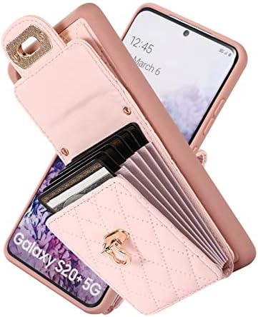 Caso da carteira XYX para Samsung S20, Crossbody Strap PU Couation Organizer Holder Cases Mulheres meninas com cordão ajustável