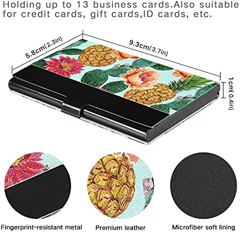 Titular de cartão de visita de abacaxi tropical de verão Caso de cartões de visita de homens com cartão de crédito de cartão de crédito