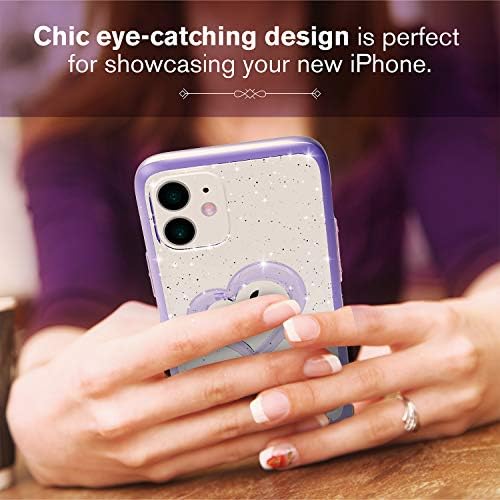 Vena iPhone 12 Mini Glitter Case, Vlove Dual Camada Slim Híbrido Claro Clear Chumper Cover projetado para Apple iPhone