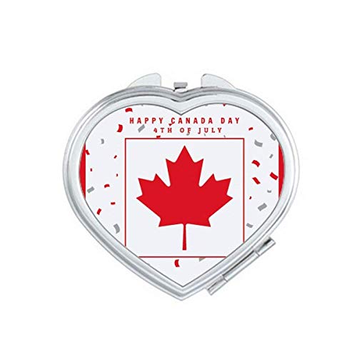 Feliz Dia do Canadá 4 de julho Maple Mirror Travel Magnificação portátil portátil maquiagem de bolso