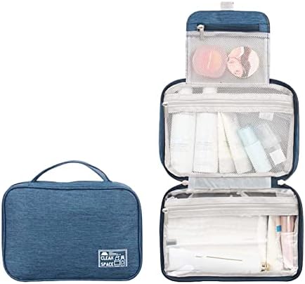 Saco de saco- shampoo de saco de higiene pessoal cheio para acessórios Organizador de sacolas de viagem maquiagem de maquiagem de maquiagem ContraToLeetries com estojo de armazenamento de bolsas cosméticas penduradas com compartimentos e alça