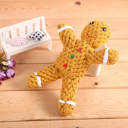 AMOSFUN Puppy Toys de dentição filhote de filhote Toys Christmas Chew Toys Gingerbread Man Cotton Cotton Toy Toy Puppy Cat Bork