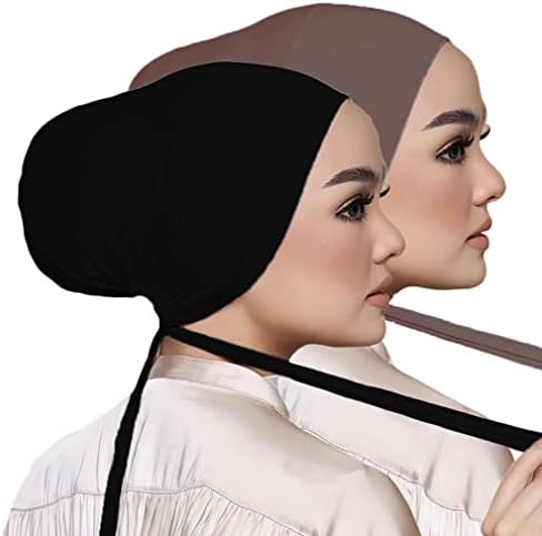 Mulheres Hóferas sob lenço Hijab Cap muçulmano islâmico sob boné de hijab de cachecol com fechamento de gravata
