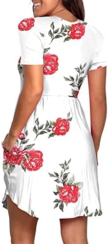 Vestido de camiseta floral de estampa floral feminina feminina