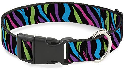 Gato colarinho zebra preto azul verde rosa roxo 9 a 15 polegadas 0,5 polegadas de largura