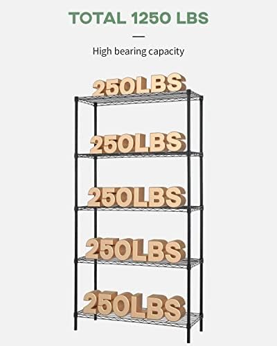 14'dx36'''wx72''H Prateleiras de armazenamento Unidade de prateleiras de arame com rodas aço 5 camada camada pesada rack storage