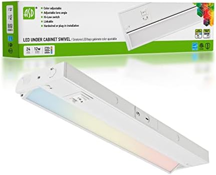 ASD LED LED sob iluminação de gabinete de 24 polegadas de instalação hardwired ou plug -in, 3 níveis de cor - 2700K/3000K/4000K