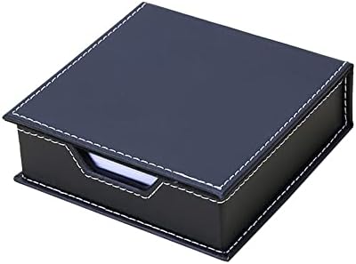 1pc Black Leather Desktop Organizer Supplies Cards de nome de Nome Sticky Notes Dispenser Case com tampa de tampa
