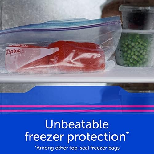 Bolsas de congelador de armazenamento de alimentos Ziploc Pint, tecnologia de selo 'n para mais fácil aderência, abertura