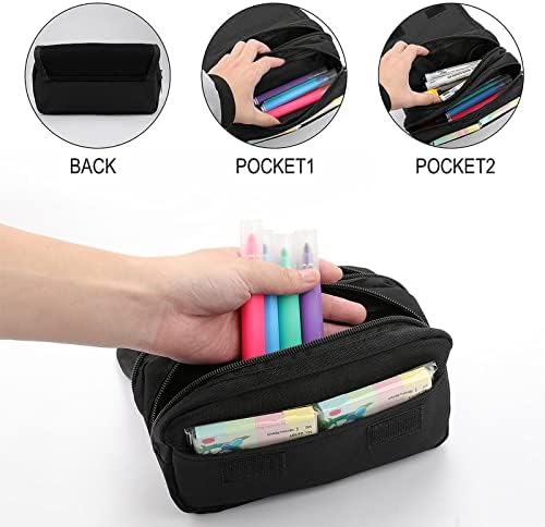 Caixa de lápis do dentista de amor com dois compartimentos grandes bolso de bolsa de armazenamento de grande capacidade para bolsa