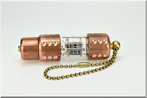 Feito à mão 32 GB USB 3.0 Tubo de rádio Pentodo azul acionamento flash USB com corrente e suporte. Estilo steampunk/industrial