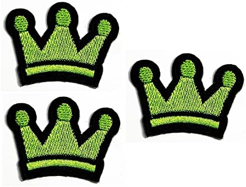 Verdadeiramente mini conjunto verde Crown Kids desenho animado Prince Princesa Ferro bordado em patch para jeans Camiseta