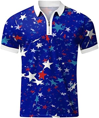 HSSDH 4 de julho camisas para homens, 4 de julho de homens patrióticos camisas polo camisetas de golfe de moda American