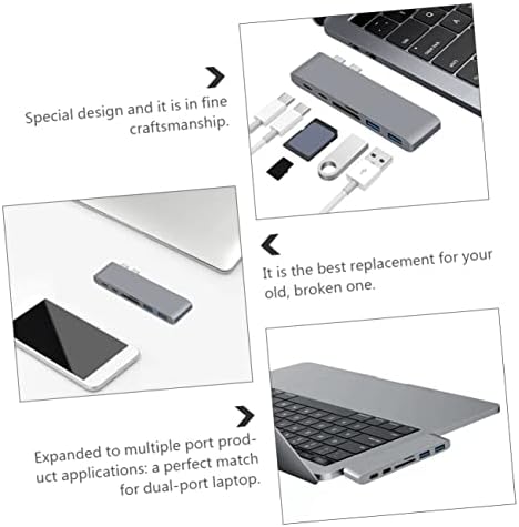 Mobestech USB Hubs 6 Compatível para Pro compatível com MacBook Pro Multifunction Laptop Splitter -port USB -C para o tipo