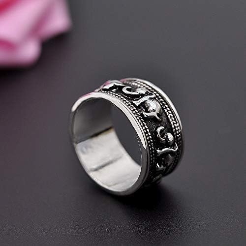 Moda Unissex Animal Care Animal Printing Silver Ring Jewelry Tamanho 6-10