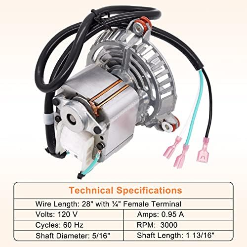 Substituição do criditpid 3-21-08639 Motor do soprador de combustão para Harman P68, XXV, P43, P61, P38 Pellet Fogets, Fan Fan Blower