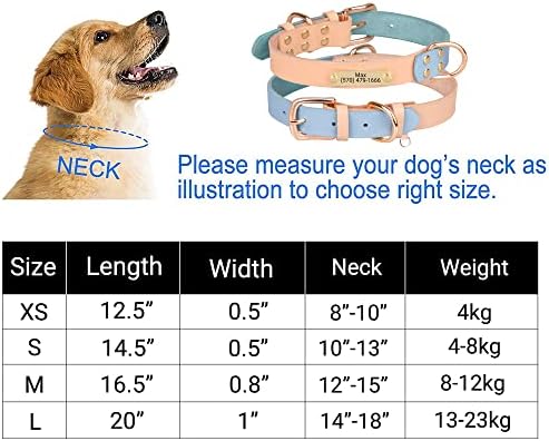 Aipnis personalizado colarinho de cachorro de couro genuíno, personalizado com placa de identificação gravada, etiquetas de identificação
