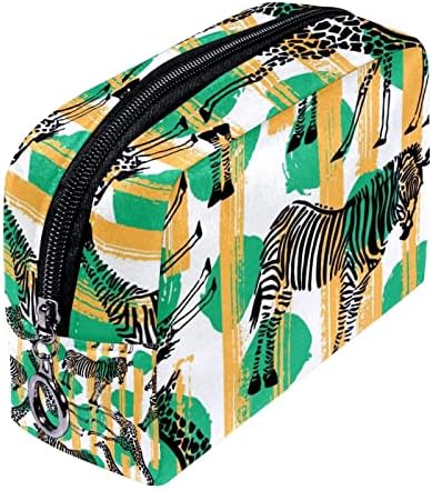 Tbouobt Gifts for Men Mulheres Bolsa de maquiagem bolsa de higiene pessoal Pequenos sacos de cosméticos, animais tropicais zebra