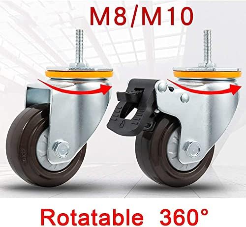 Morices Cutters 75mm de giro pesado giratória para móveis, um conjunto de 4, carregamento de 250 kg, rodas giratórias