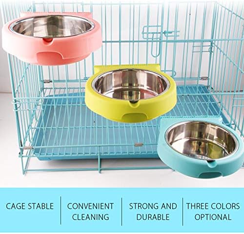 LA LA PET® Dog Bowl alimentador de estimação Puppy Food Water Bowl 2 em 1 tigela de plástico tigela de aço inoxidável