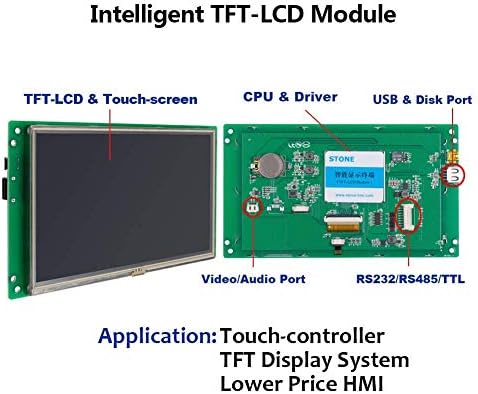 SCBRHMI 7 polegadas Smart HMI TFT Módulo de exibição LCD com software GUI de cortesia + porta UART + Cortex A8 CPU para Arduino Esp32