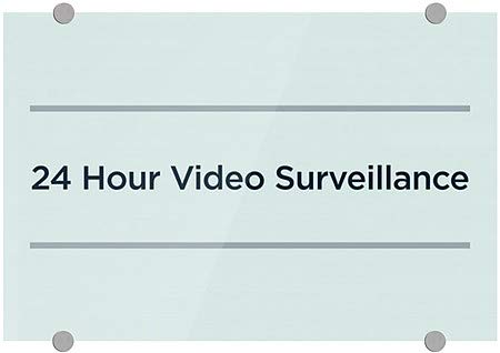 CGSignLab | Vigilância por vídeo 24 horas -sinal acrílico premium de cerceta básico | 18 x12