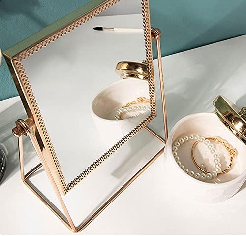 FXLYMR Desktop Makeup espelho de beleza espelho decorativo espelho espelho cosmético com rotação de 360 ​​° de um lado para