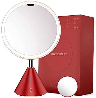 Espelho de maquiagem iluminado inteligente de TouchBeauty com brilho de controle de toque do sonsor, iluminação de 3 cores, ampliação profissional HD 1x 5x, suporte de metal TB-1976