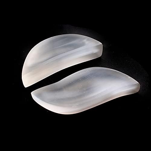 Shitou22231 1pc escultura branca de selenita de selenita em forma de lua tigela em forma de gesso recipiente de pedras de cútris de gesso