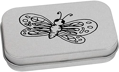 Azeeda 'Butterfly' Metal Articled Stationery Tin/Storage Box
