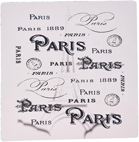 3drose LLC 8 x 8 x 0,25 polegadas Mouse pad, design da torre Eiffel com Paris em muitos scripts bonitos