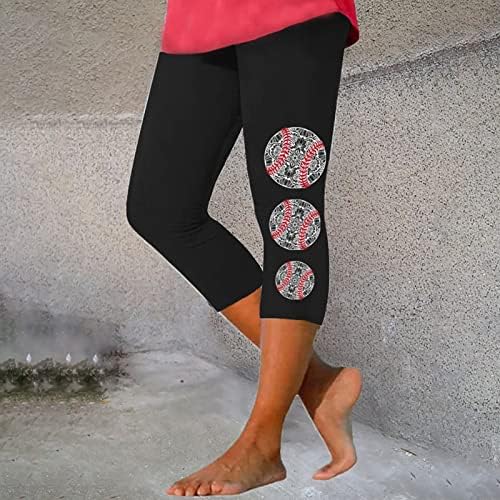 Padrão de beisebol que executa leggings de ioga para mulheres perneiras de cintura alta