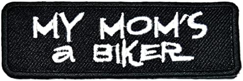 Kleenplus 2pcs. Minha mãe é um slogan de slogan de slogan de motociclista emblema de ferro bordado em patches motociclista