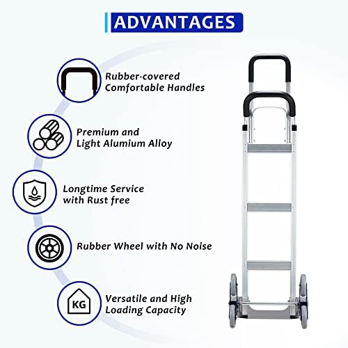 Haddockway 2 em 1 alumínio caminhão de mão pesada escalada Dolly 650 libras Capacidade de caminhão de caminhão com 18 x7,5 Placa de nariz de diecast e 6 rodas