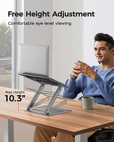 Stand laptop ajustável Loryergo, laptop portátil para laptops de 17,3 polegadas, suporte de laptop para mesa, o laptop detém