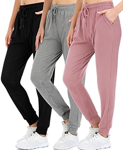 Calça de moletom feminino com zenex com bolsos, corredores de cordão para mulheres diminuíram as calças casuais de Yoga Lounge