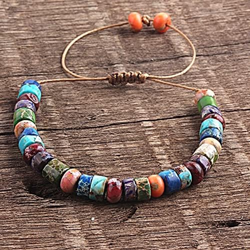 Tlhn estilo artesanal colorido multi bracelete natura