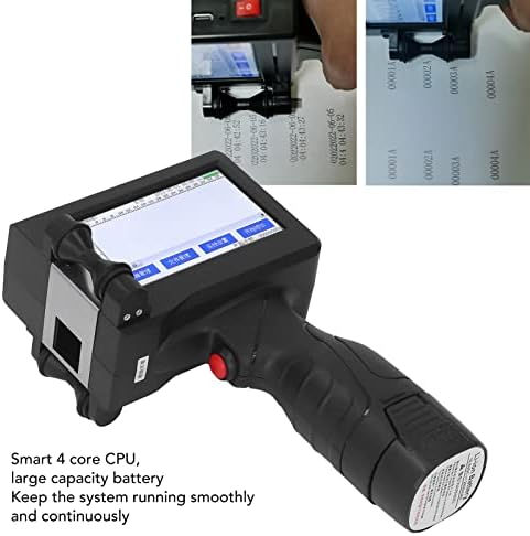 Septpenta Portable portátil impressora de jato de tinta portátil, com tela de toque de LED HD, alça ergonômica, bateria de