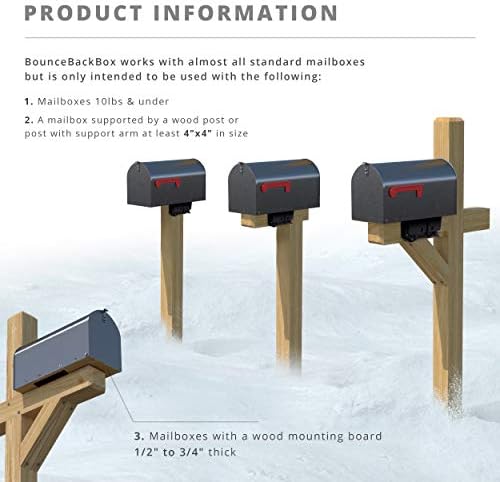 BouncebackBox | Caixa de correio Proteção de arado de neve | Plataforma de caixa de correio resistente à neve